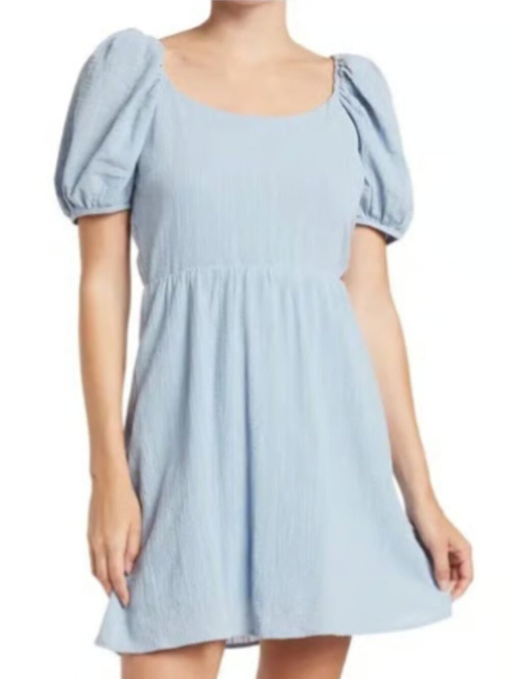 Socialite Light Blue Tie Back Mini Dress